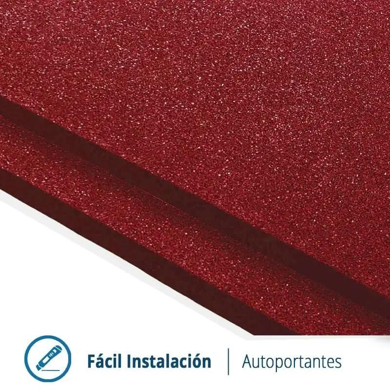 Piso do ginásio. Telha de borracha. 50x50cm. 20mm (Vermelho). Pacote 2 6/8