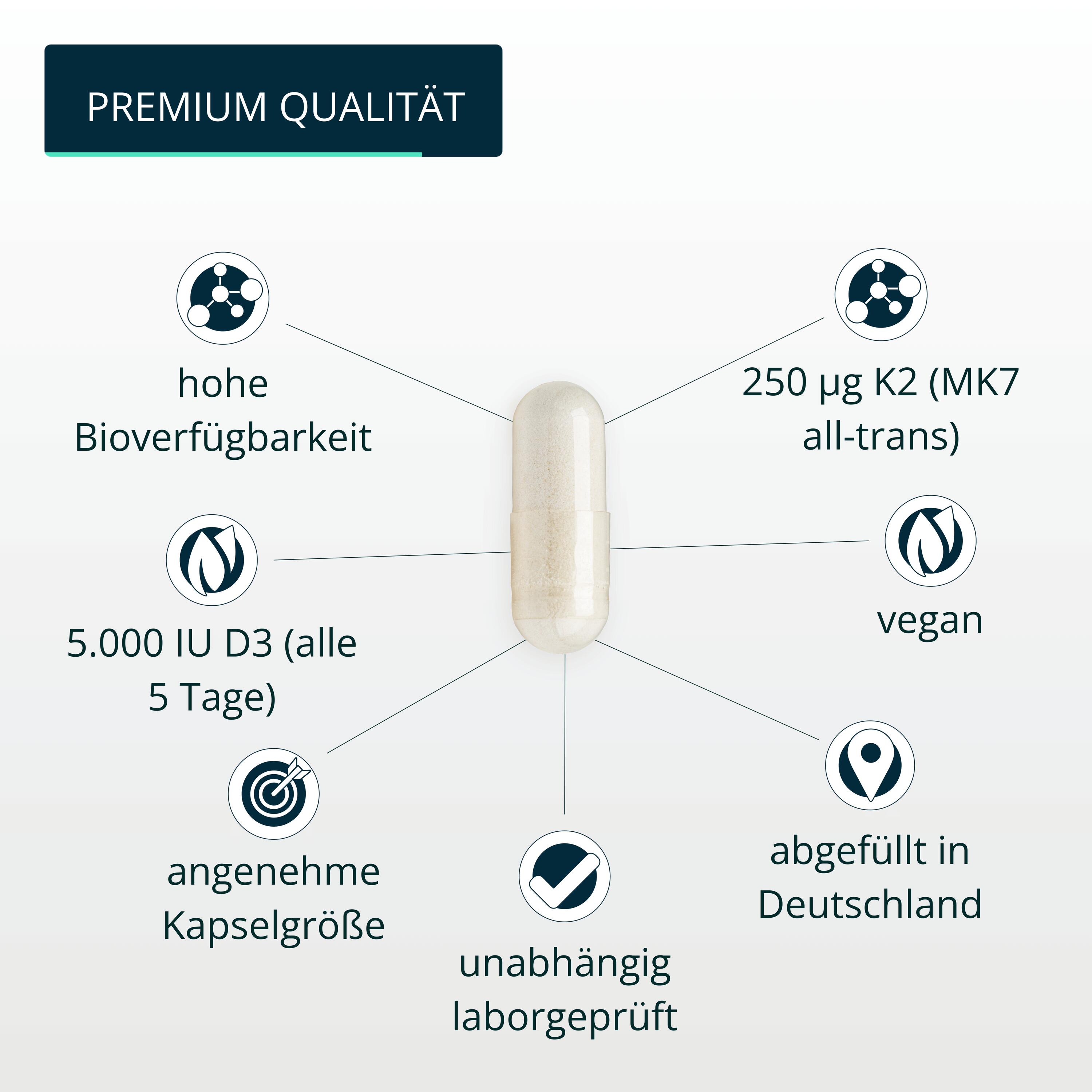 brandl® D3 K2 Kapseln hochdosiert [120 Stück] | vegan | Laborgeprüft 4/6