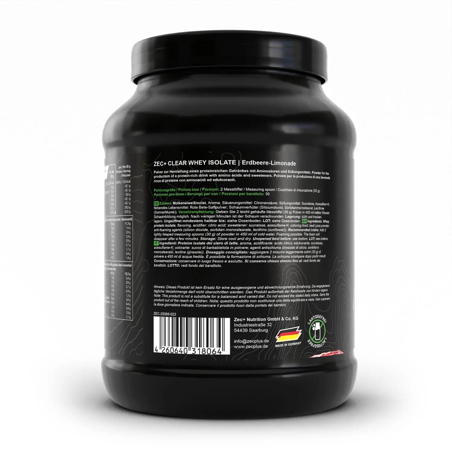 Zec+ Clear Whey Isolate (900g) Strawberry - Protéines - Protéines claires 3/3