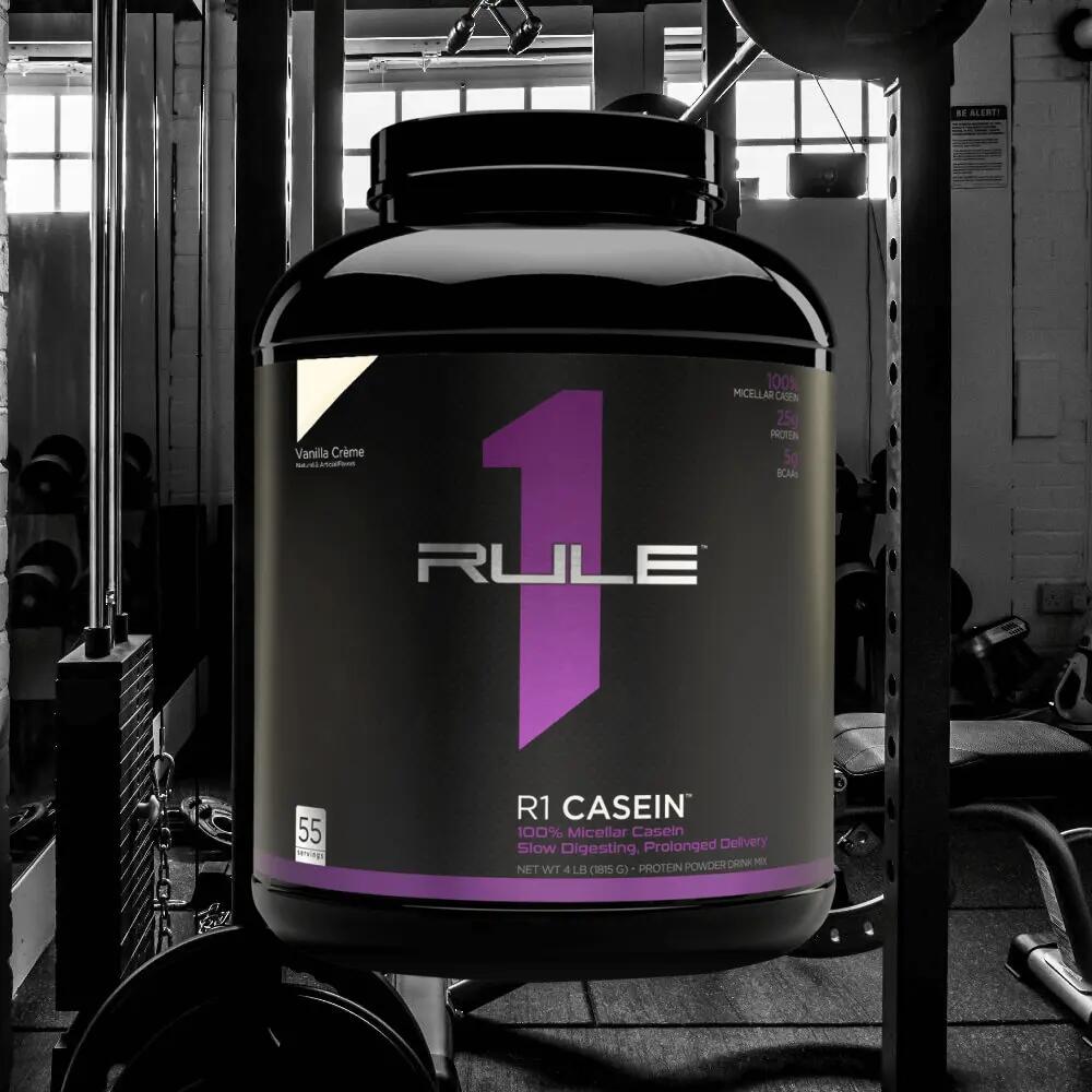 Rule1 R1 Casein Protein (4lbs) Vanilla Crème - Protéines - Caséine 2/4