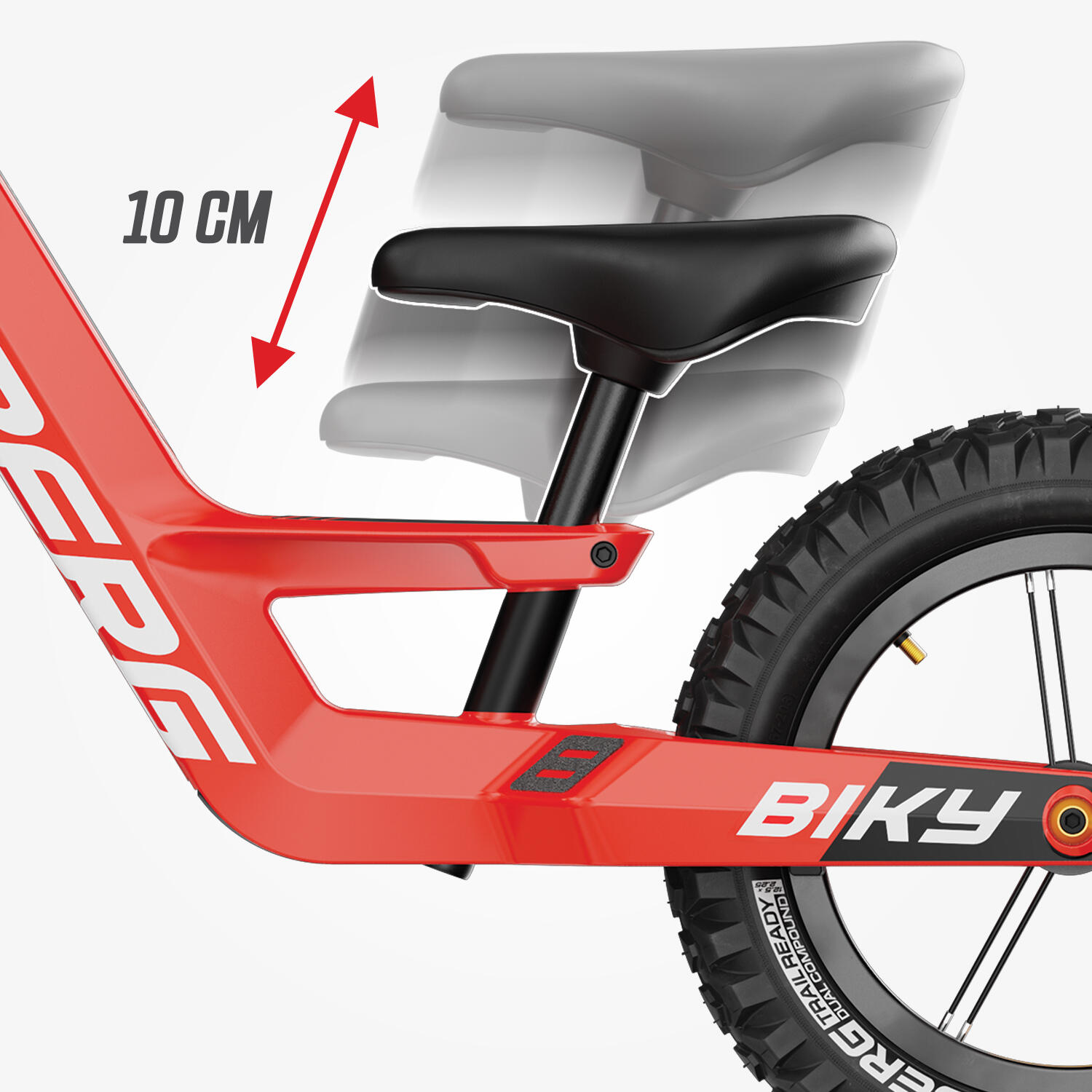 Bici senza Pedali per Bambini, 2,5+ Anni, Biky Cross Rosso 3/7