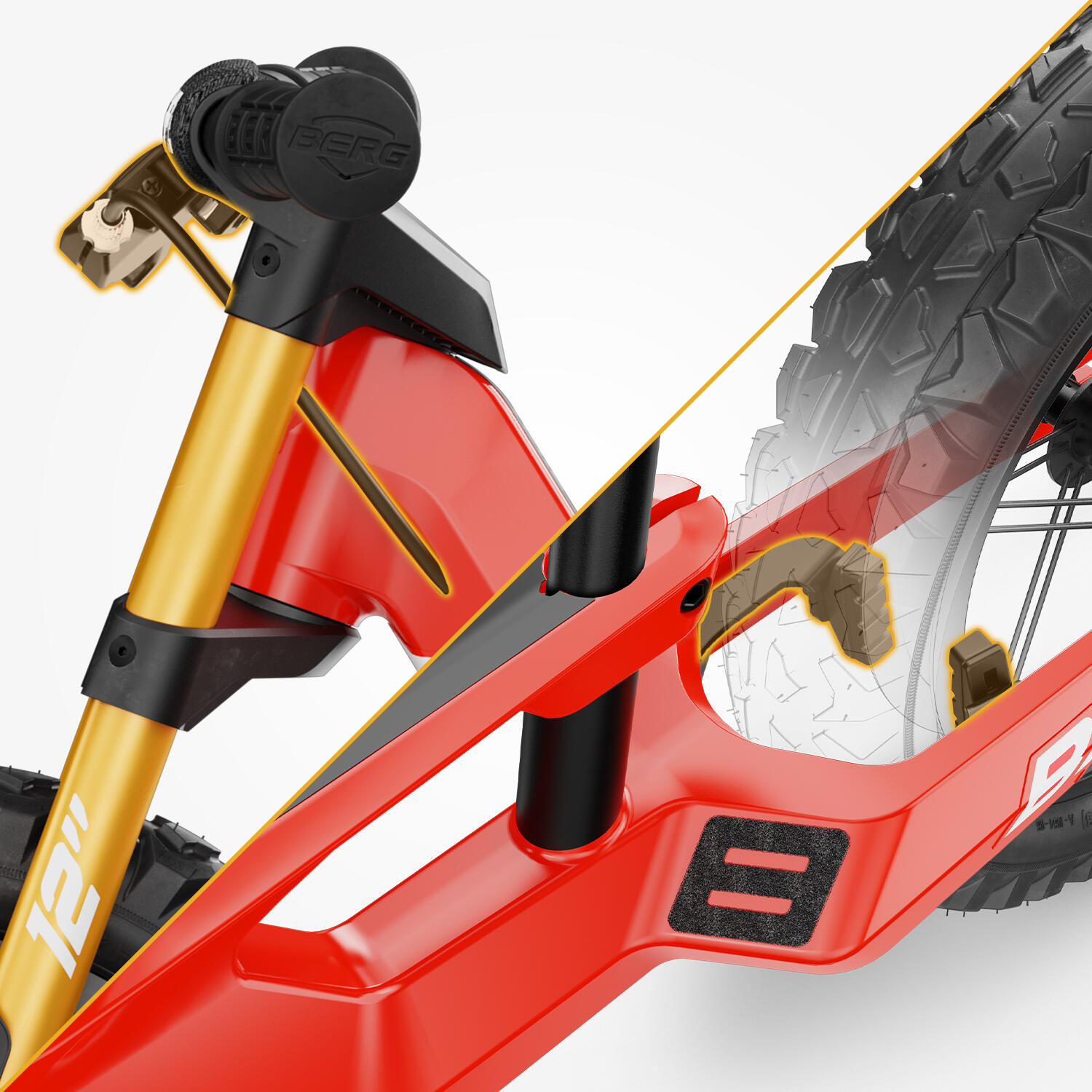 Bici senza Pedali per Bambini, 2,5+ Anni, Biky Cross Rosso 5/7