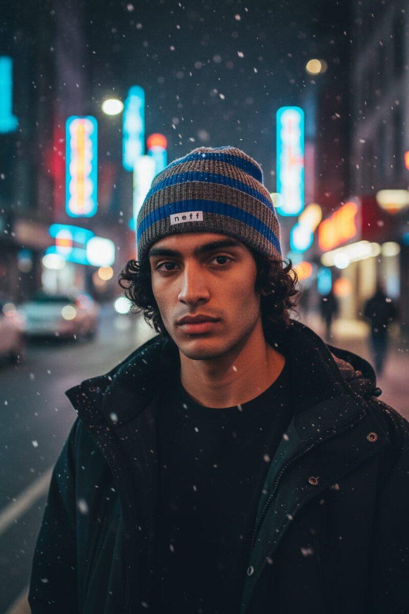 DAILY STRIPE BEANIE NEFF 2/3