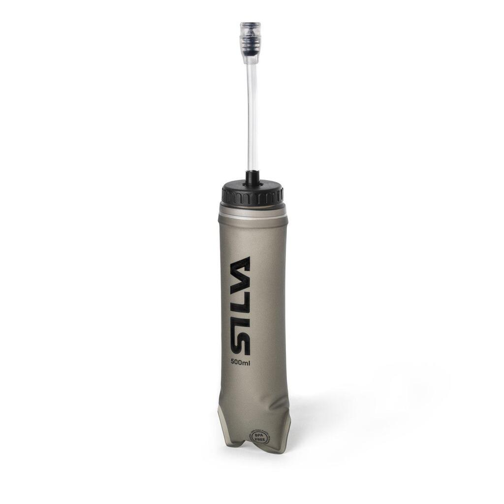 Trail Running Soft Flask 500ml with Straw, Self sealing flexible Water Bottle