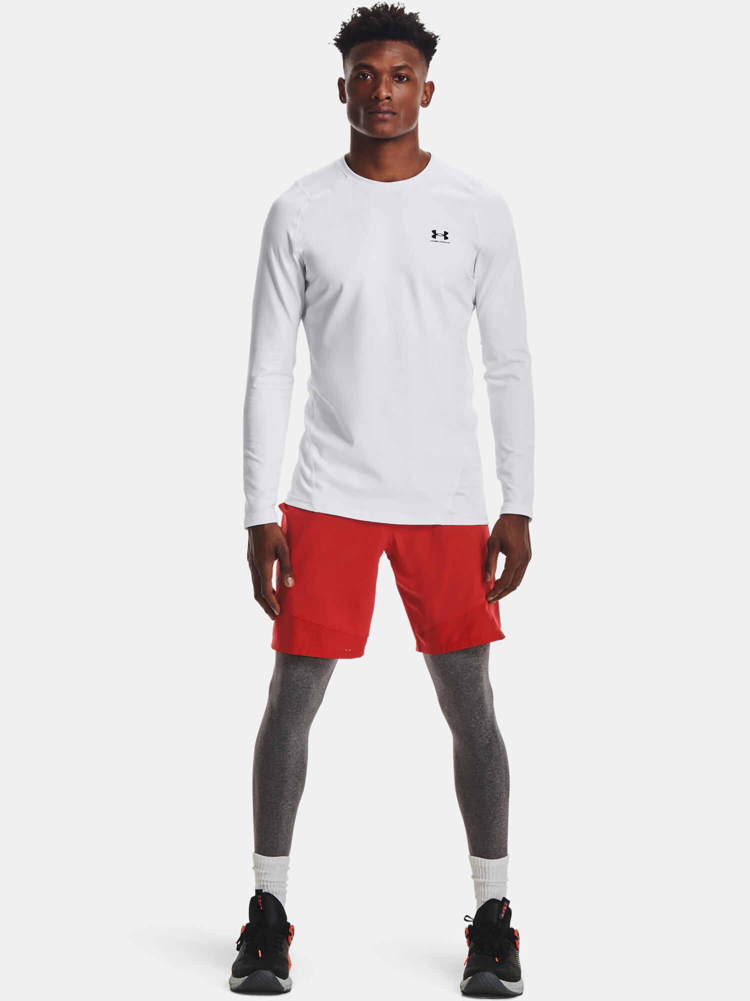 Lycra Coldgear® Under Armour Lange Mouw T-shirt Wit 4/6