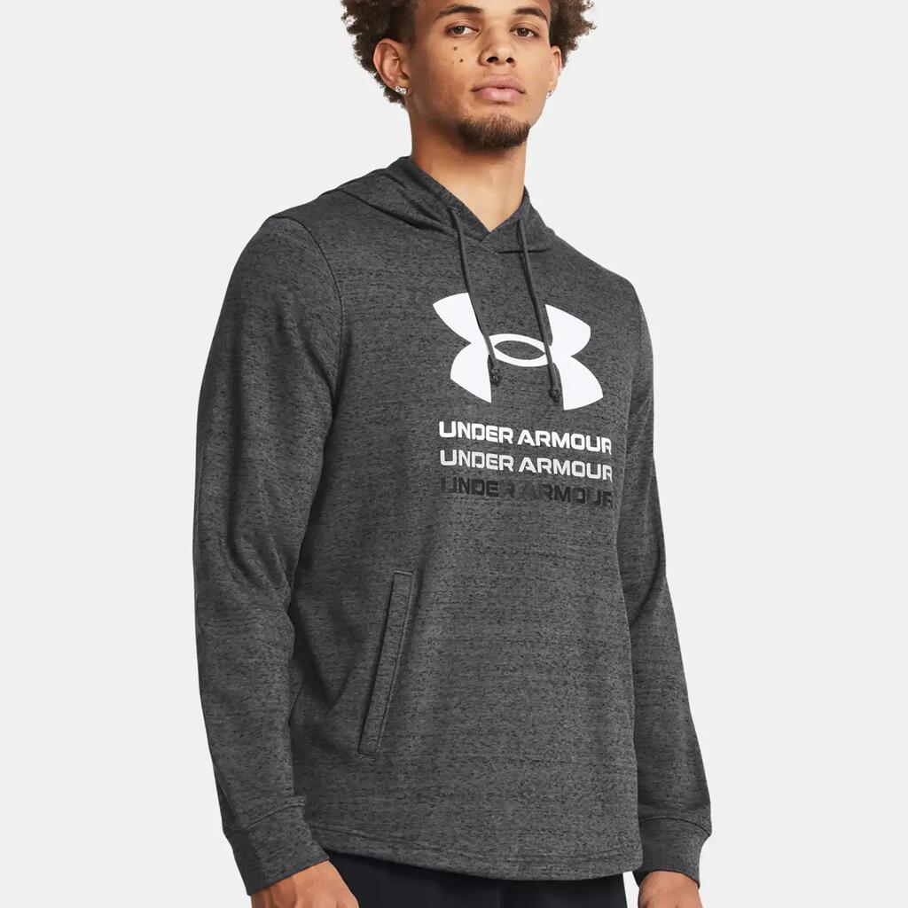 Mens Rival Terry Graphic Hoodie (Grey)