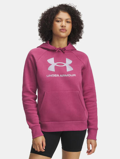 Bluza Damska Z Kapturem Under Armour Fuksja Rival Feelce Shimmer Hoddy