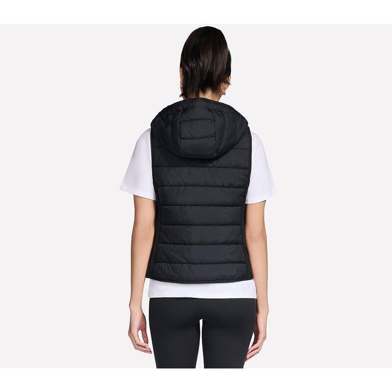 Vesta femei Skechers Performance Elite Cozy Fit Hooded, Negru
