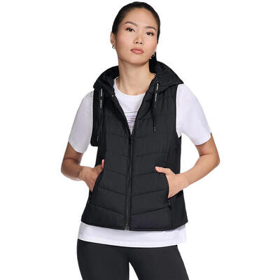 Vest skechers performance elite cozy fit hooded, zwart, dames