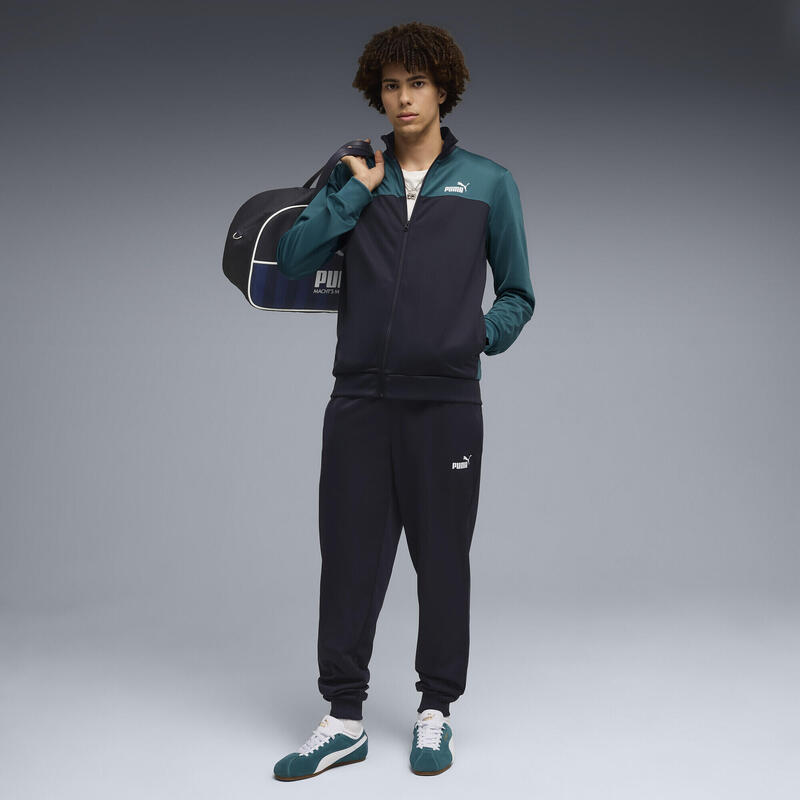 Trening bărbați croială regulară tricot Colourblock, albastru teal PUMA