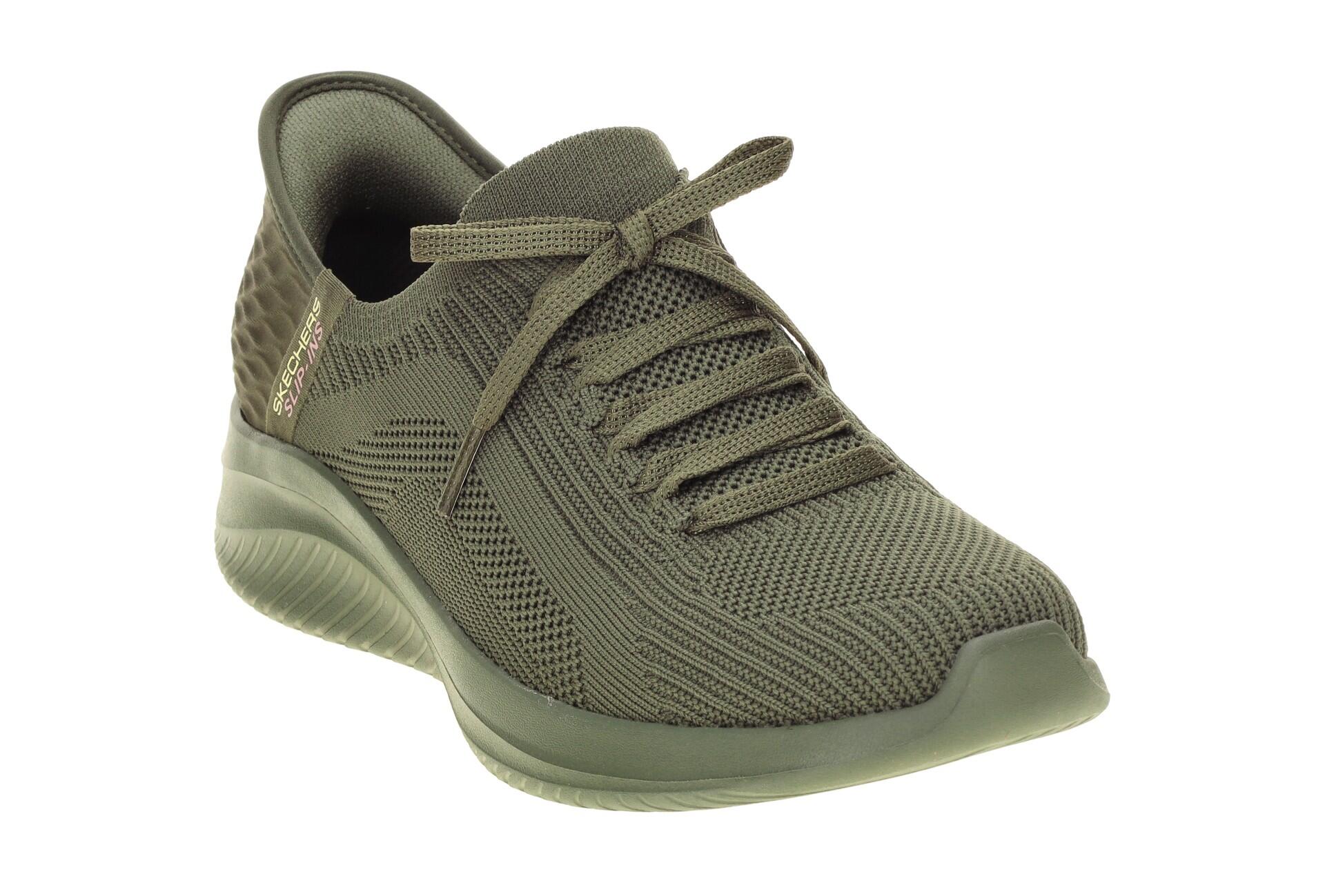 Skechers Ultra Flex Slipper Schuhe grün olive SLIP-INs 150447 3/7