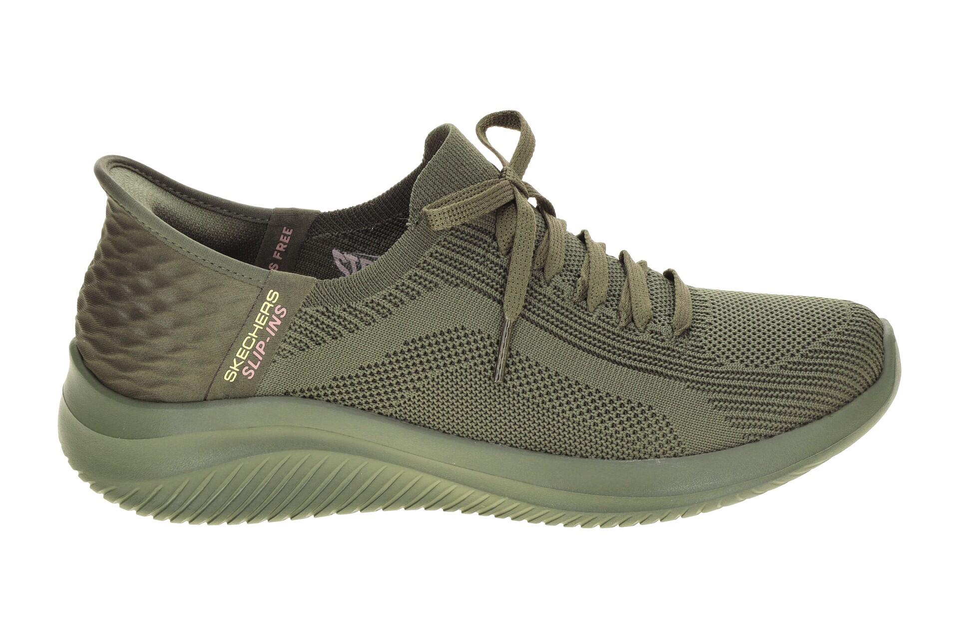Skechers Ultra Flex Slipper Schuhe grün olive SLIP-INs 150447 2/7