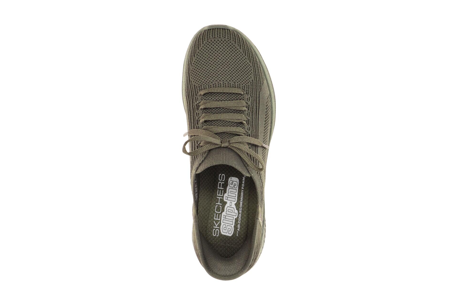 Skechers Ultra Flex Slipper Schuhe grün olive SLIP-INs 150447 6/7