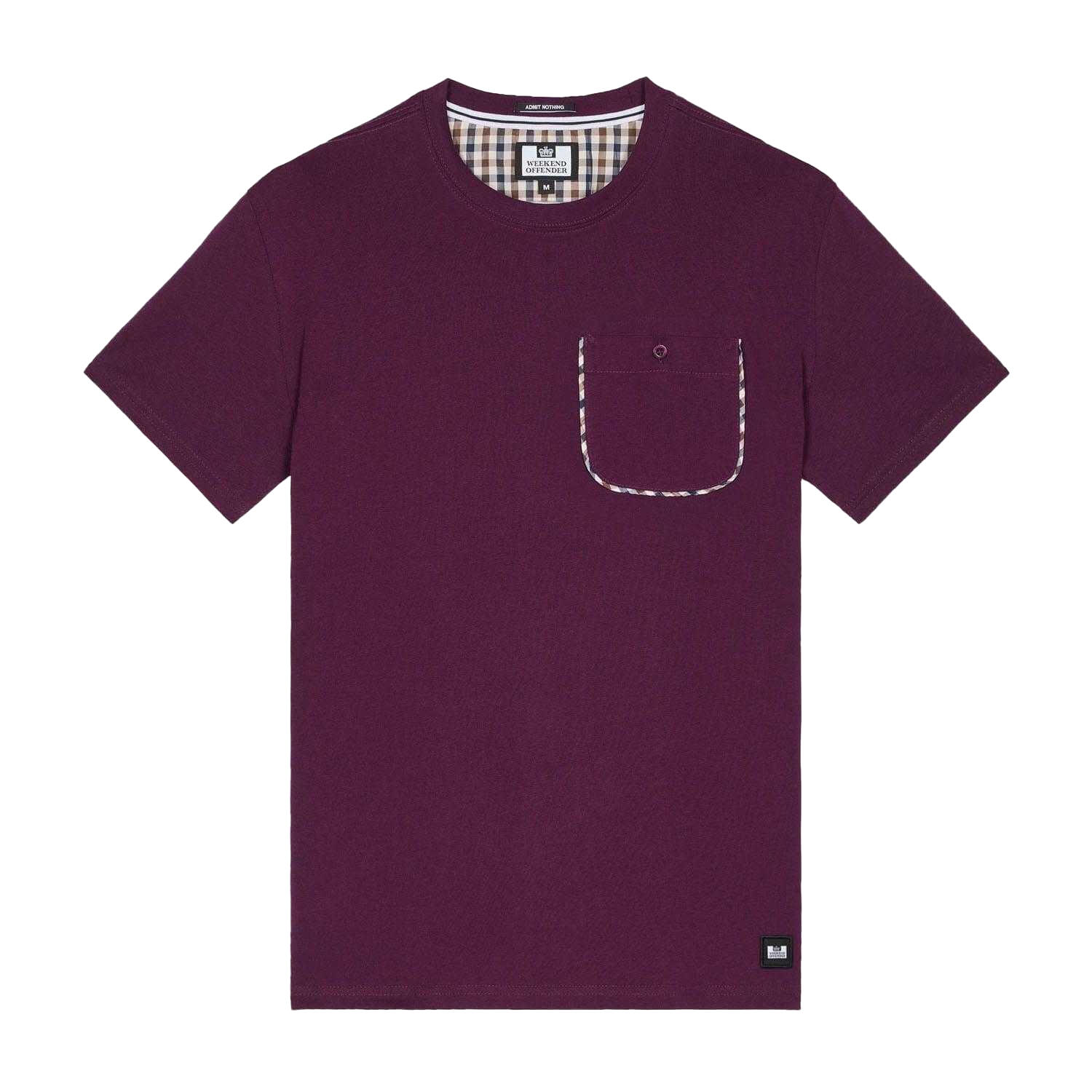 Weekend Offender Mens Sutton Checked Chest Pocket T-Shirt