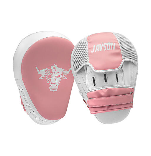 Javson Boxing Focus Pads Curved Kickboxing MMA Sparring Training - Pink / White