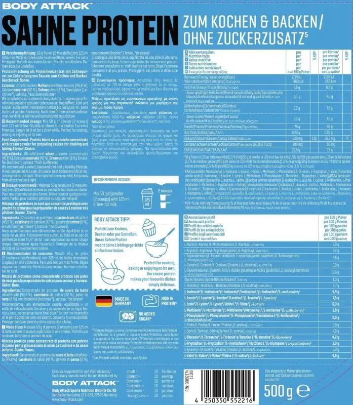 Body Attack Cream Protein 500g 7/7