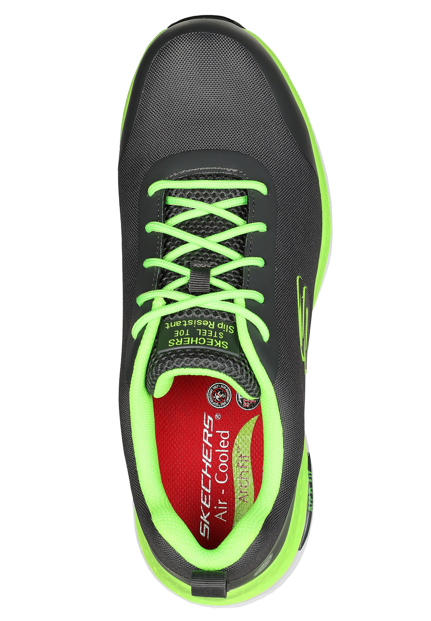 Skechers Herren Sicherheitssneaker SRRINGSTAP ARCH FIT 200086EC CCLM Grau/Grün 3/4