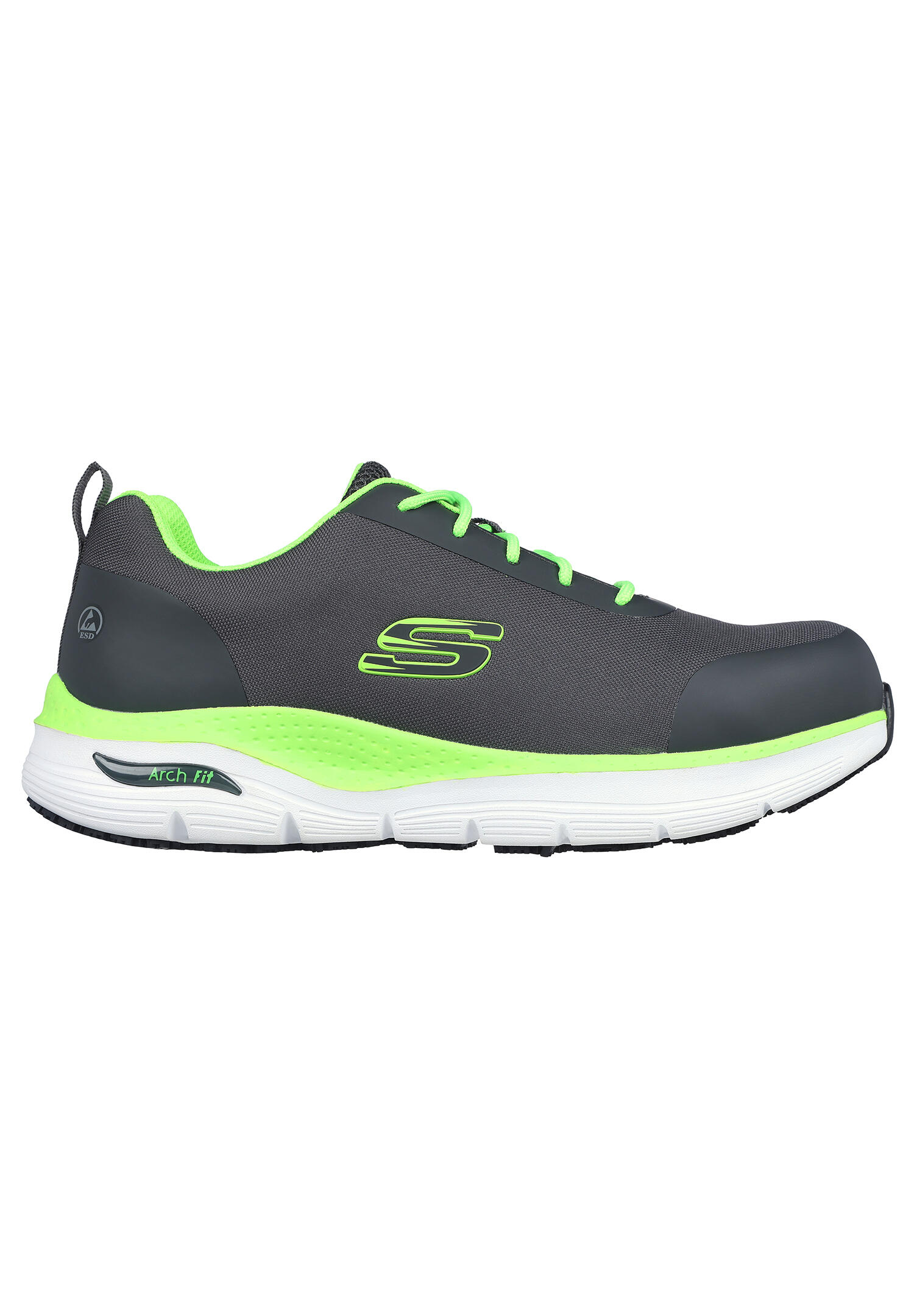 Skechers Herren Sicherheitssneaker SRRINGSTAP ARCH FIT 200086EC CCLM Grau/Grün 2/4