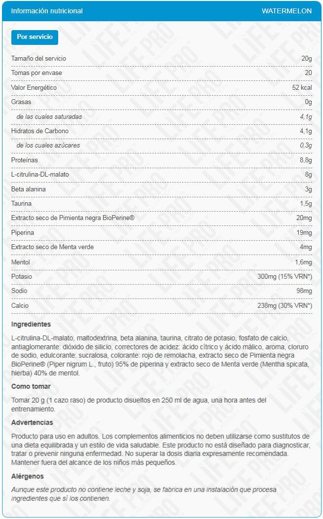 Stimulantvrije Elektro - 400 g Watermeloen LifePRO 4/5