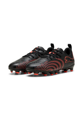 Junior puma future 9 play fg/ag voetbalschoenen zwart en rood