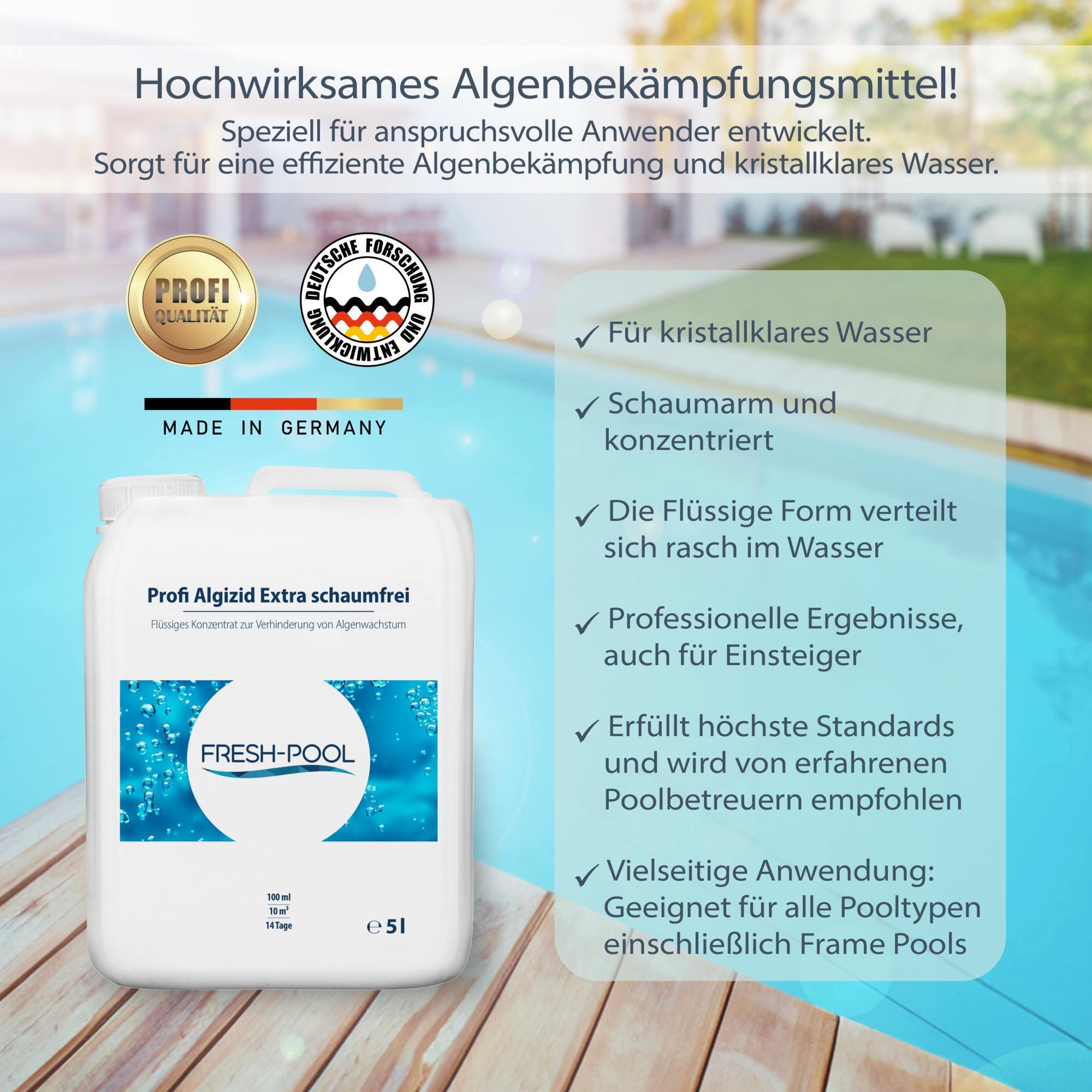 Fresh-Pool Profi Algizid Extra schaumfrei 5 Liter - Pool Algenmittel |
Pool Algi 3/7
