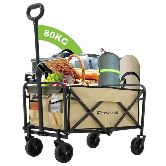 Chariot Pliable CITYSPORTS Noir Charge Max 80kg Camping