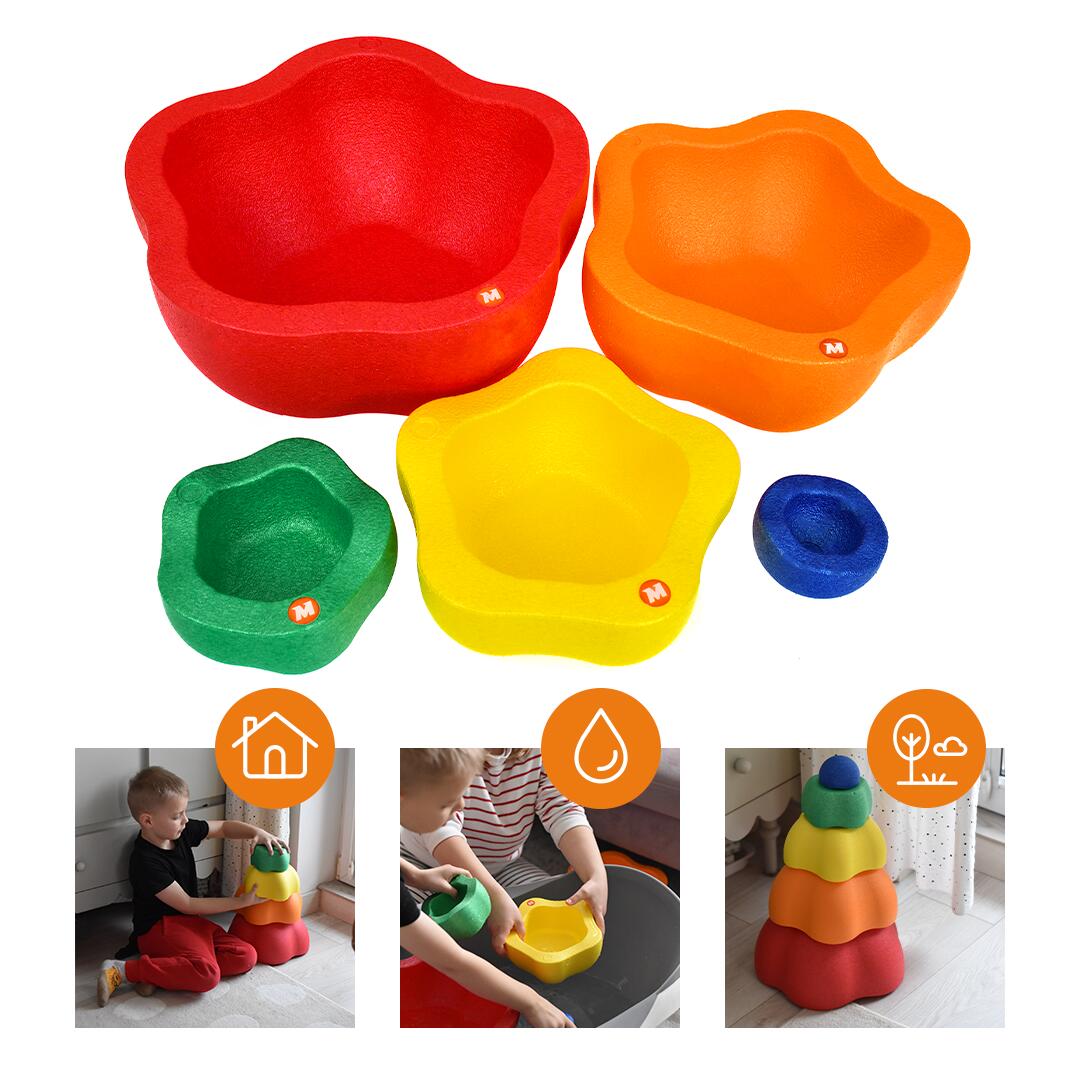 Ścieżka sensoryczna 5-częściowa Majestic Sport ROCKS 28 cm tęczowy 4/7