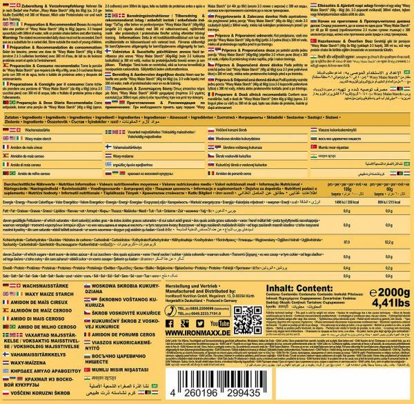 IronMaxx Waxy Maize Starch / Wachsmaisstärke - 2000g 2/6