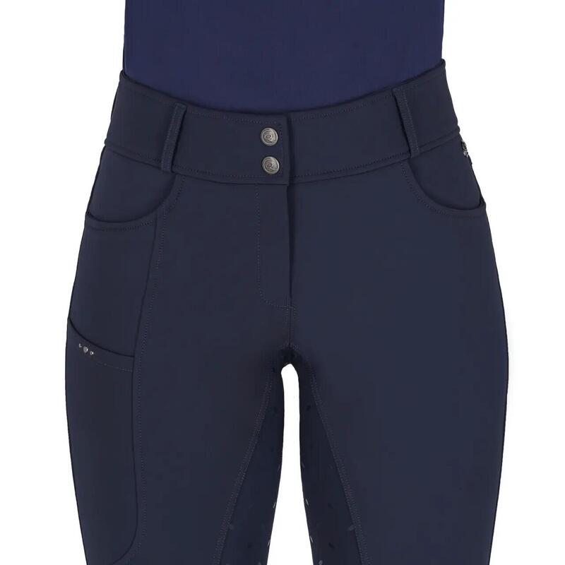 Pantaloni echitație QHP Lymee cu grip complet pentru femei