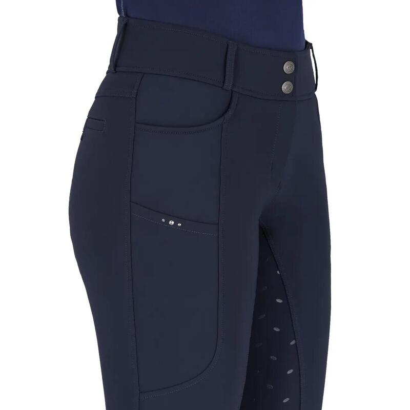Pantaloni echitație QHP Lymee cu grip complet pentru femei