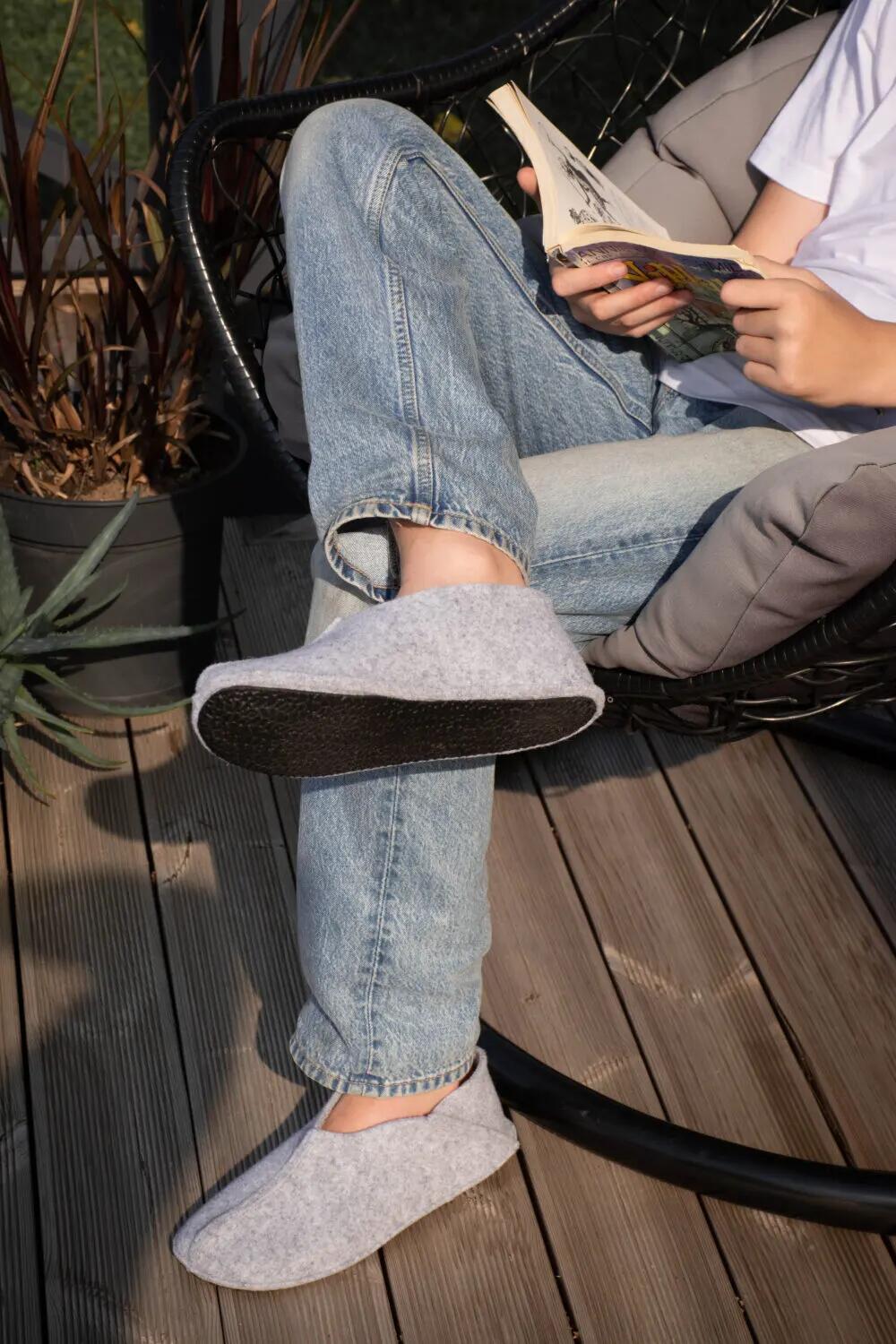 OmaKing Pantufas Slip-On Cinzento - Tamanho 41-42 6/7
