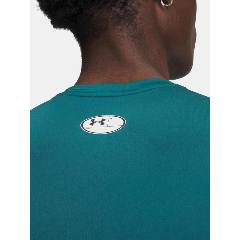 Tricou de antrenament pentru bărbați Under Armour HG Armour Comp verde rack/ alb