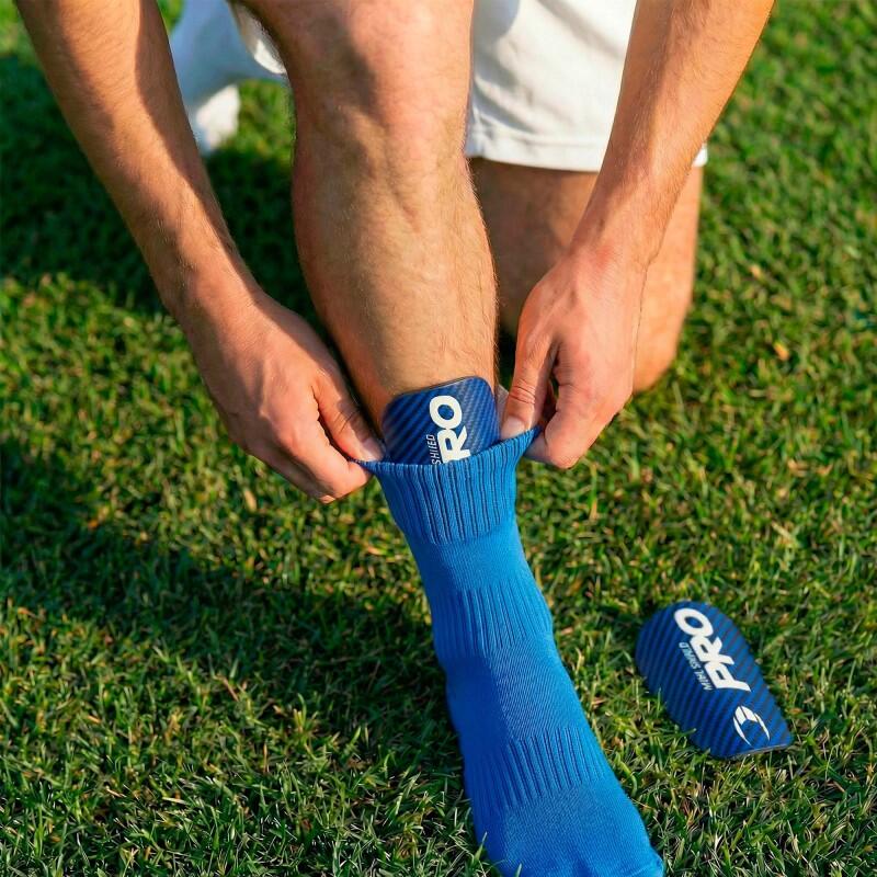 Mini Espinillera de fútbol para niños y adultos Azul 3/6