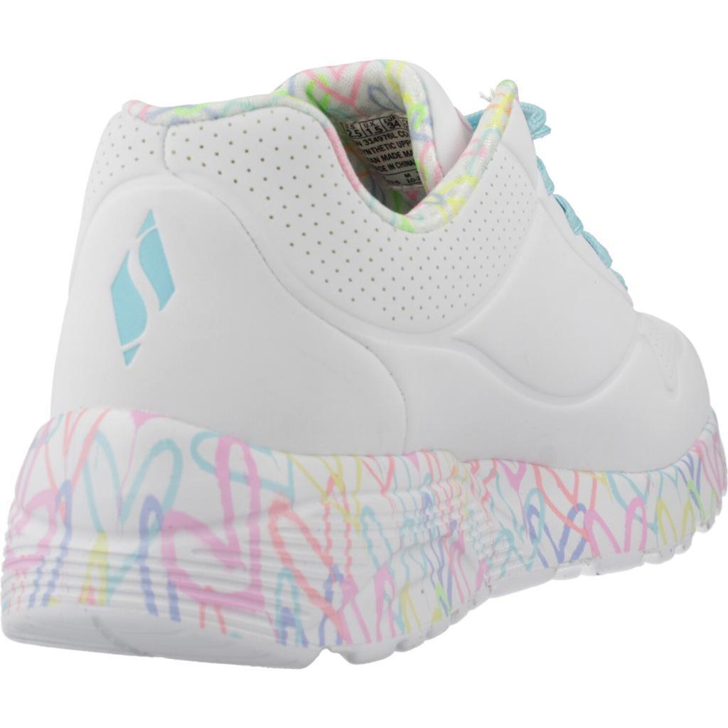 Baskets Skechers Uno Lite - Lovely Luv, Blanc, Enfants 3/6