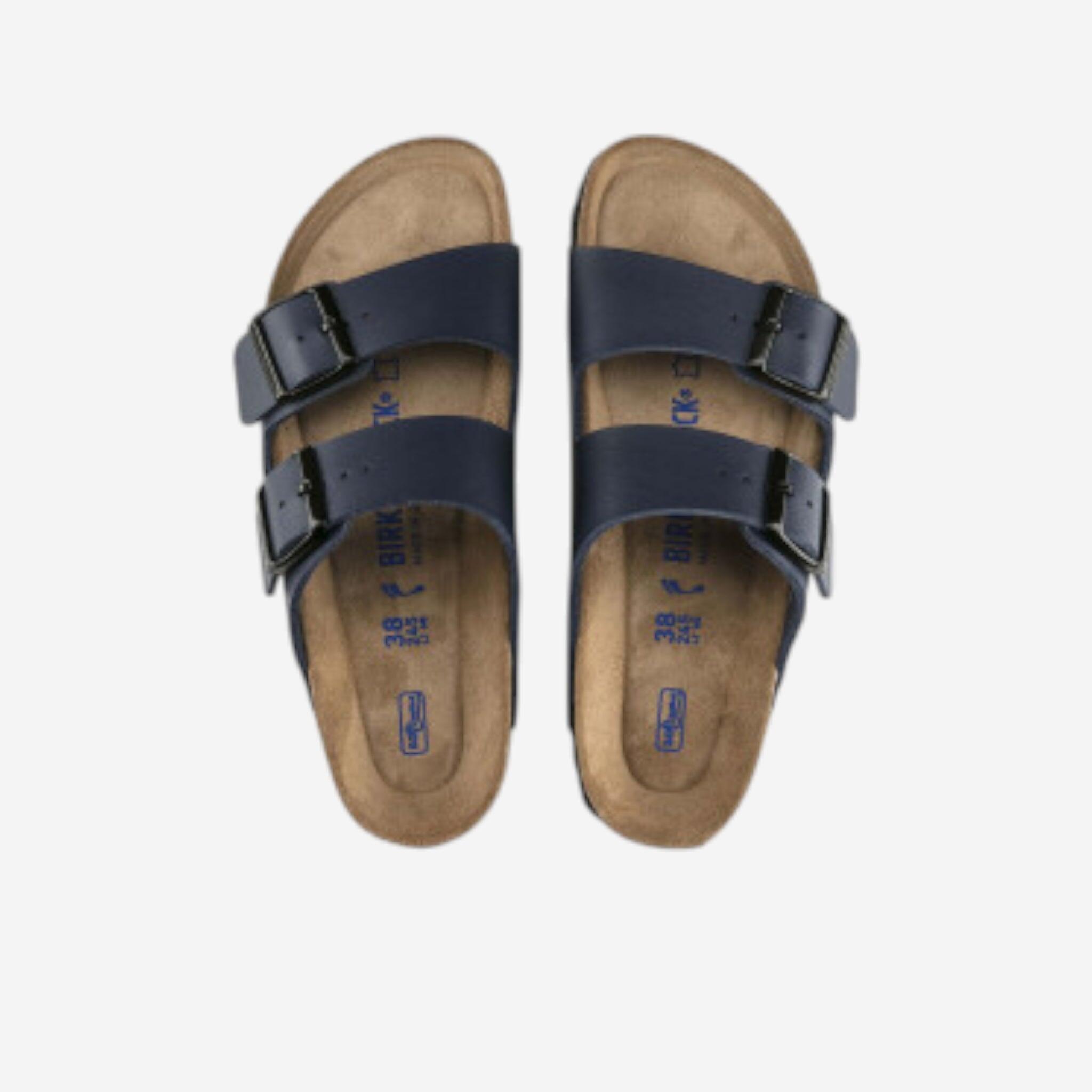 Birkenstock Arizona Birko Flor Black Black Foot Bed 3/4