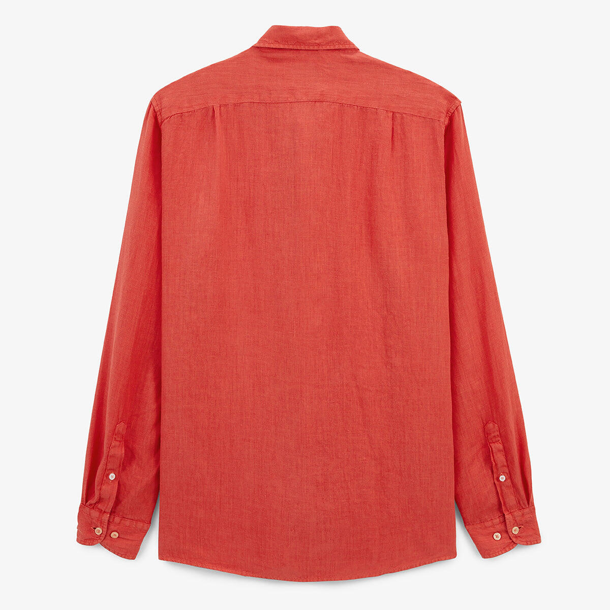 Camicia a maniche lunghe in lino rosso ruggine 2/4
