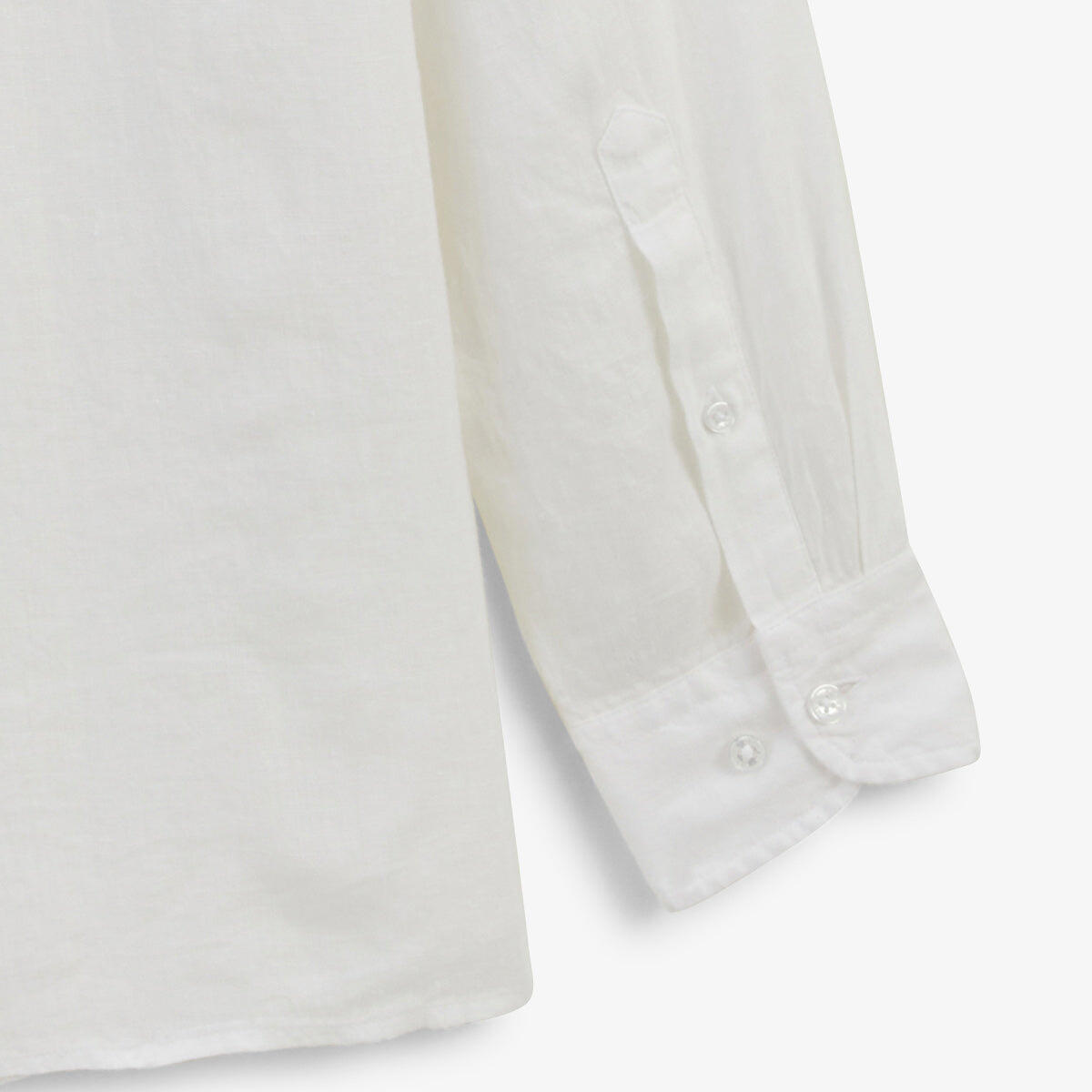 Camicia a maniche lunghe in lino bianco tinta unita 4/4