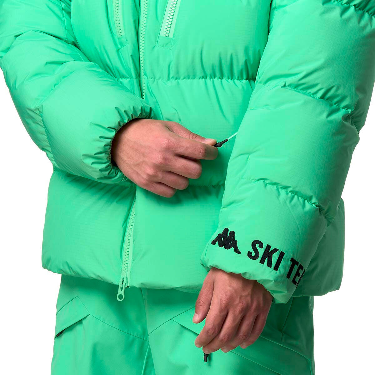 Giubbotto da uomo donna in poliestere verde da sci 7/7