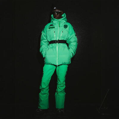 Pantaloni tuta da uomo donna in poliestere verde da sci