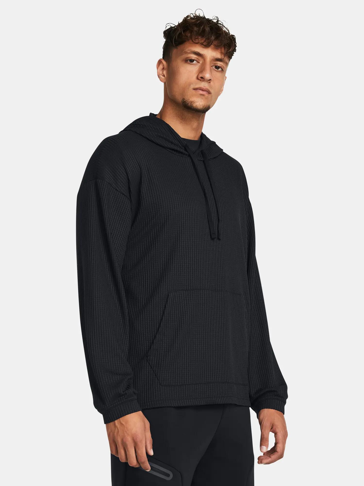 Férfi Under Armour UA Rival Waffle Hoodie-BLK pulóver 1/5