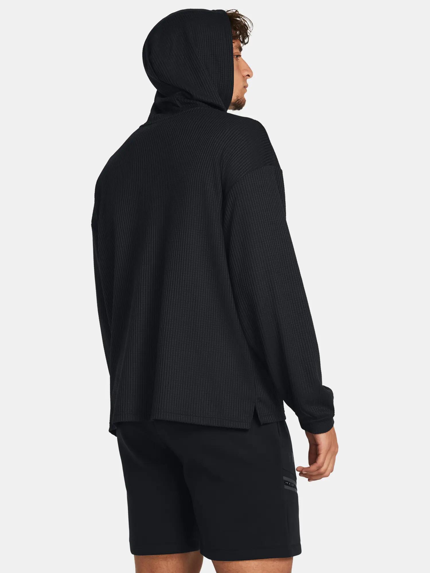 Férfi Under Armour UA Rival Waffle Hoodie-BLK pulóver 2/5