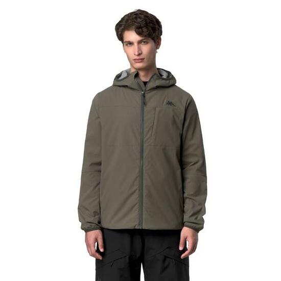 Giubbotto da uomo in poliestere verde da sci