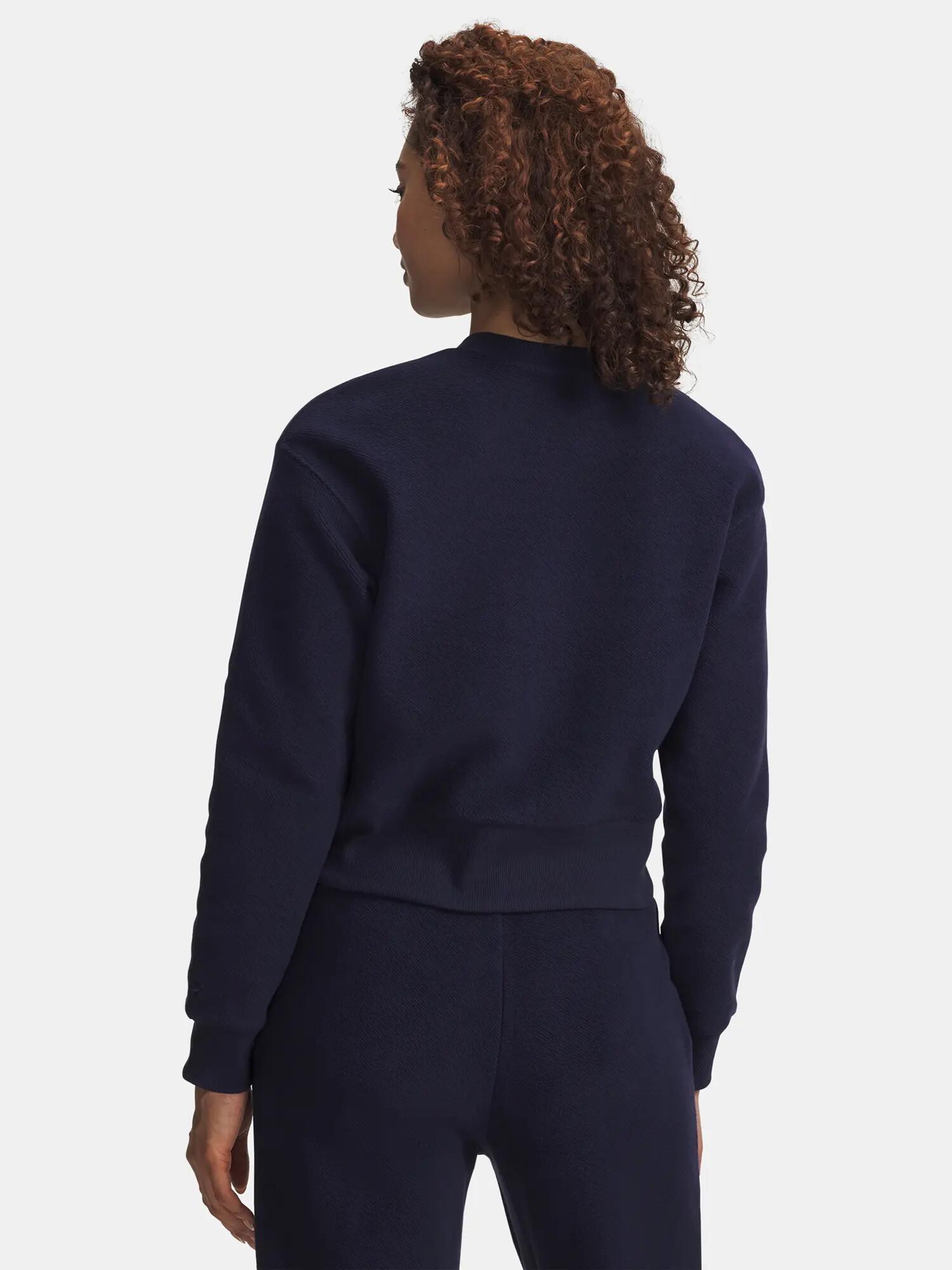 Női pulóver Under Armour Icon Terry Varsity Crew-BLU 2/3