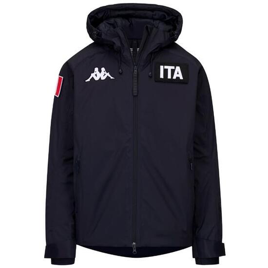 Giubbotto da uomo donna in nylon blu da sci