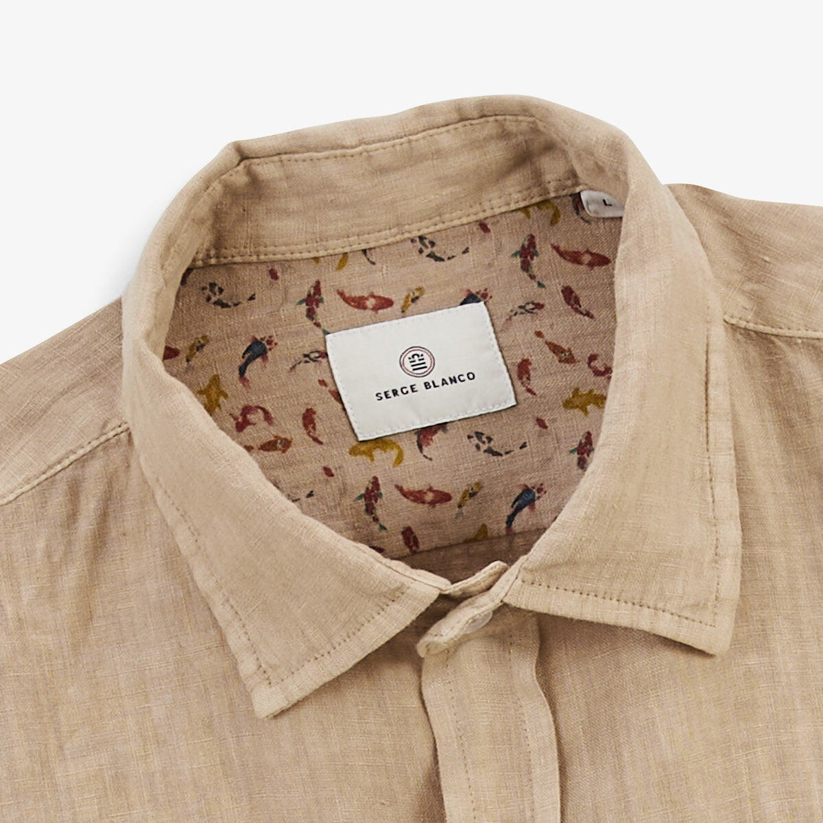 Camicia a maniche lunghe in lino marrone avena 4/5