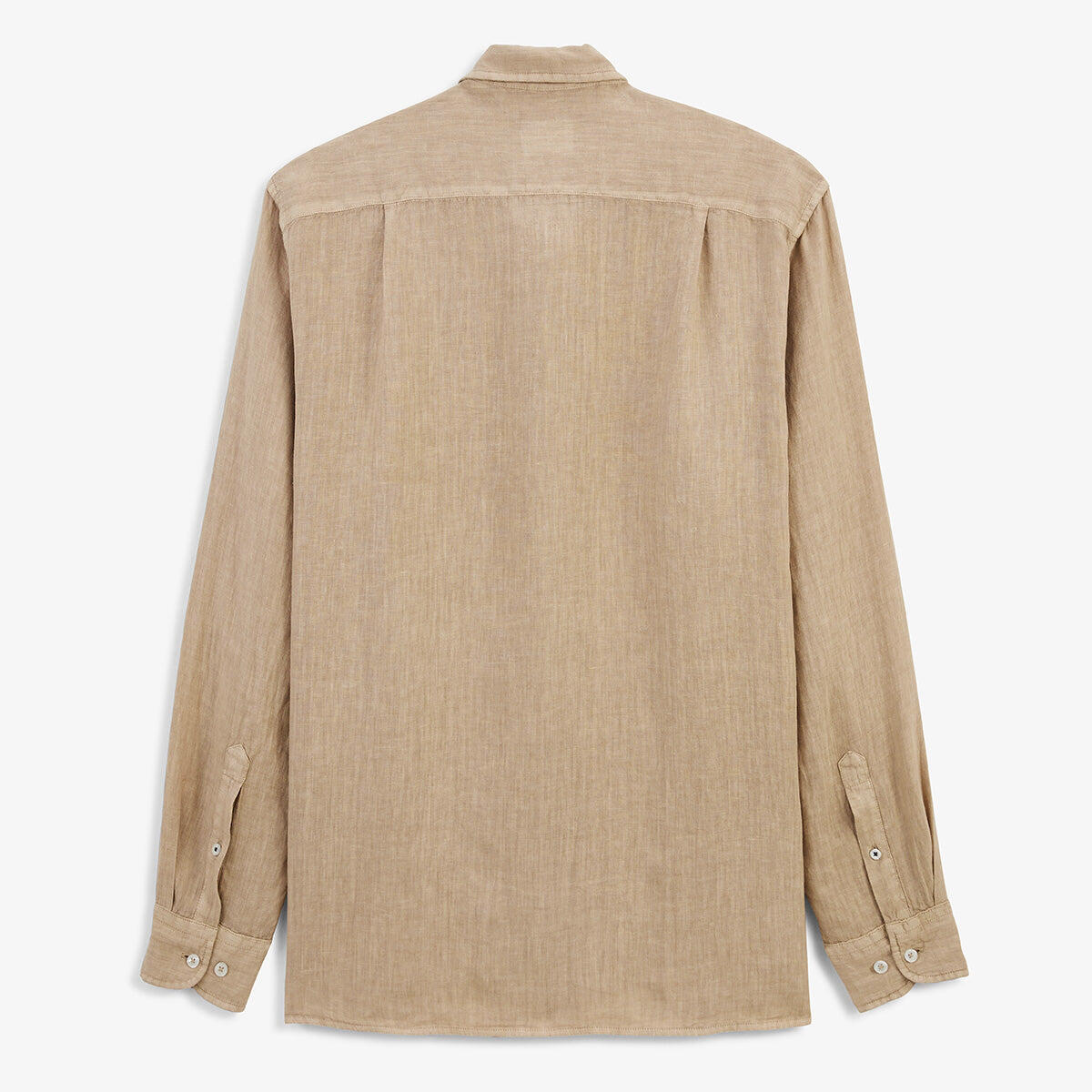 Camicia a maniche lunghe in lino marrone avena 3/5