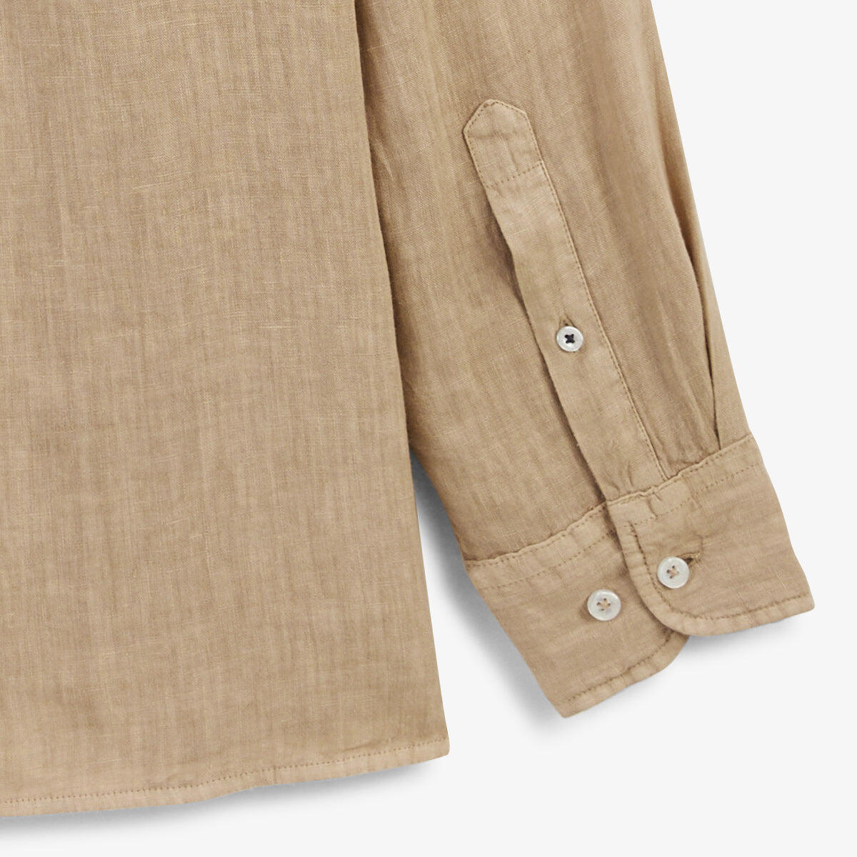 Camicia a maniche lunghe in lino marrone avena 5/5