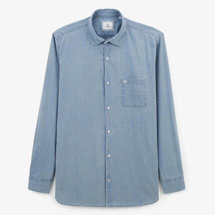 Chemise manches longues denim en coton