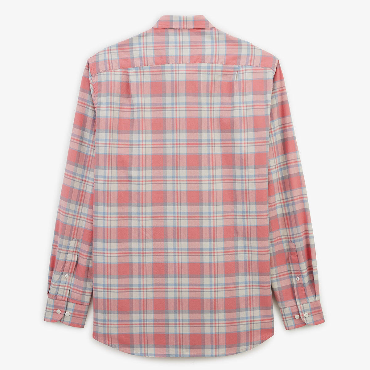 Camicia a maniche lunghe a quadri in cotone rosa 3/5