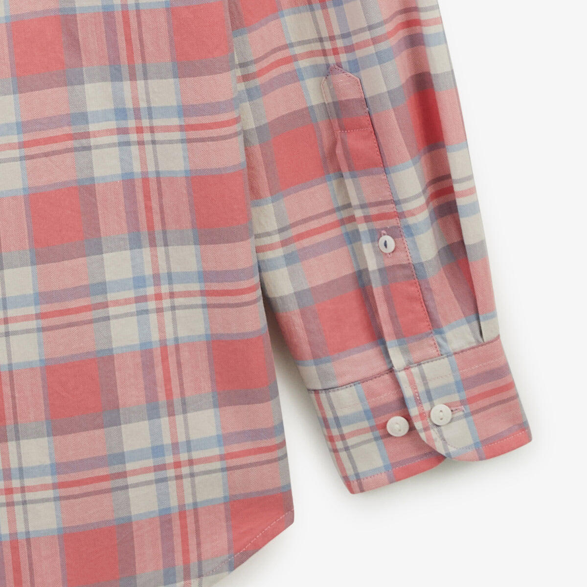 Camicia a maniche lunghe a quadri in cotone rosa 5/5